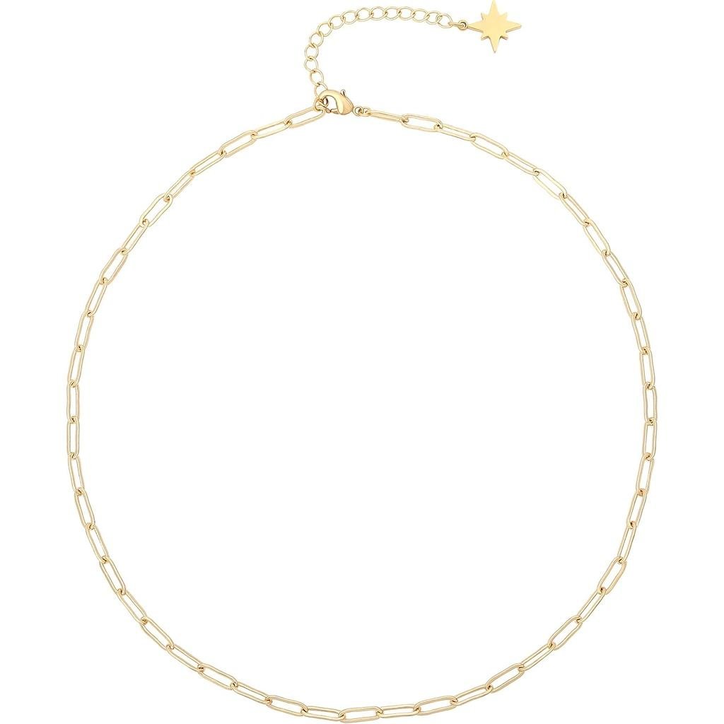 Aobei Pearl Necklace 18K Gold Plated Paperclip Chain น้ำจืด Biwa Pearl เครื่องประดับสำหรับผู้หญิง