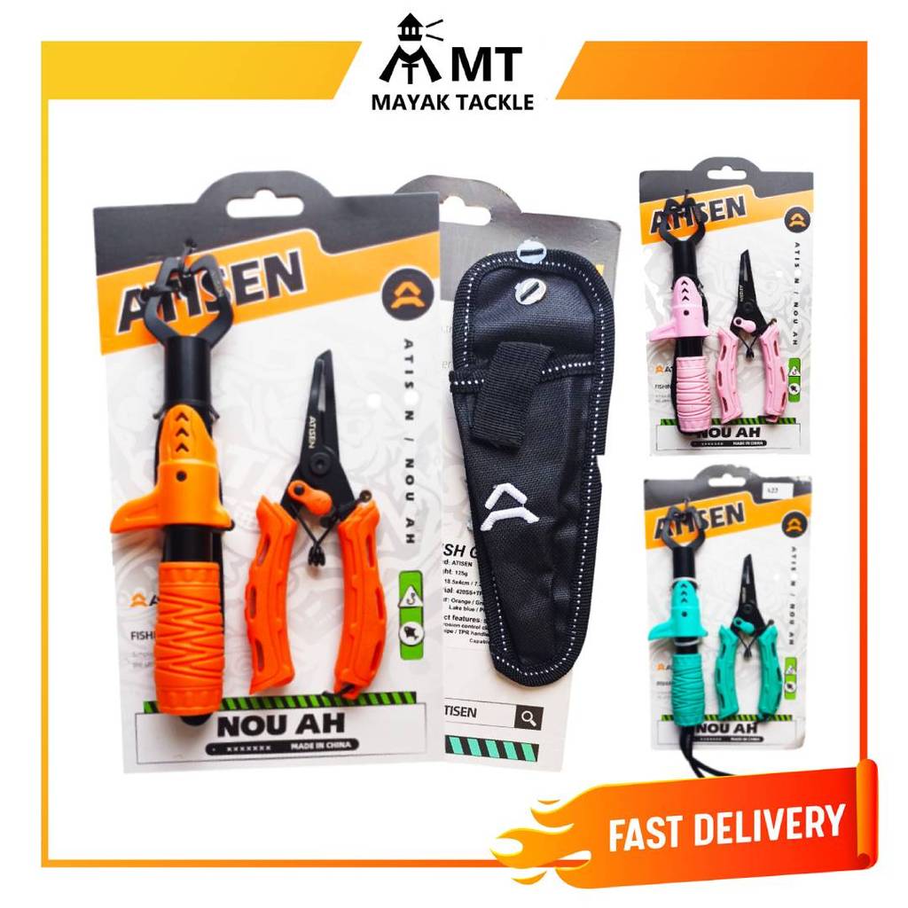 ATISEN / NOU AH FISHING PLIER SET FISH GRIP & PLIER & BAG