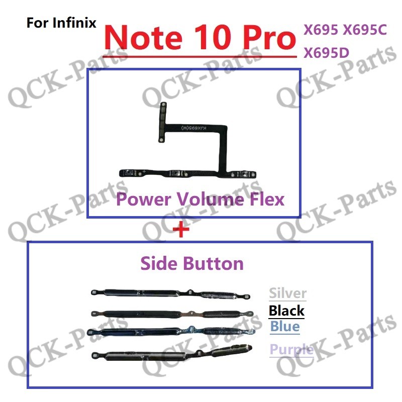 สําหรับ Infinix Note 10 pro X695 X695C X695D ปุ่ม Flex Volume Up Down ปุ่ม Flex