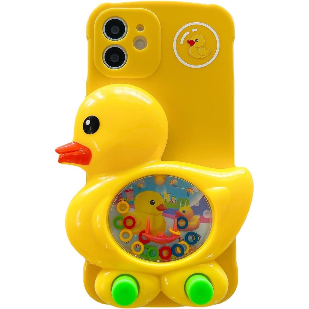 LMA Funny Phone Case Phone 13 Pro with 3D Duck Games Novelty Phone Case Cute Games Play Case Soft Si