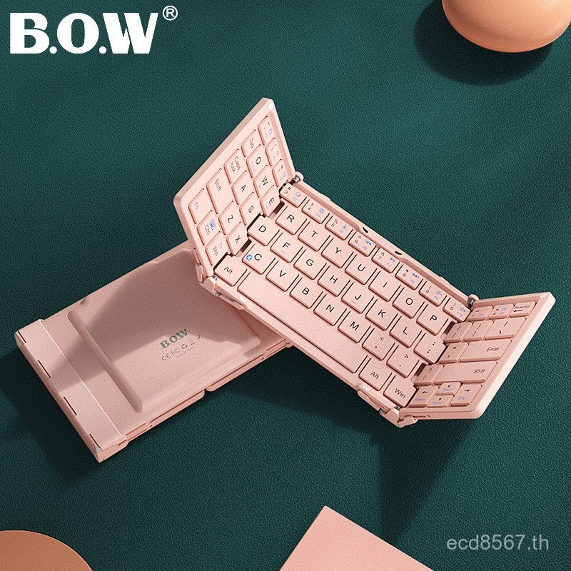 Girls Three Folding Wireless Source Mute Fashion Factory Office BOW Bluetooth Keyboard High-Appearan