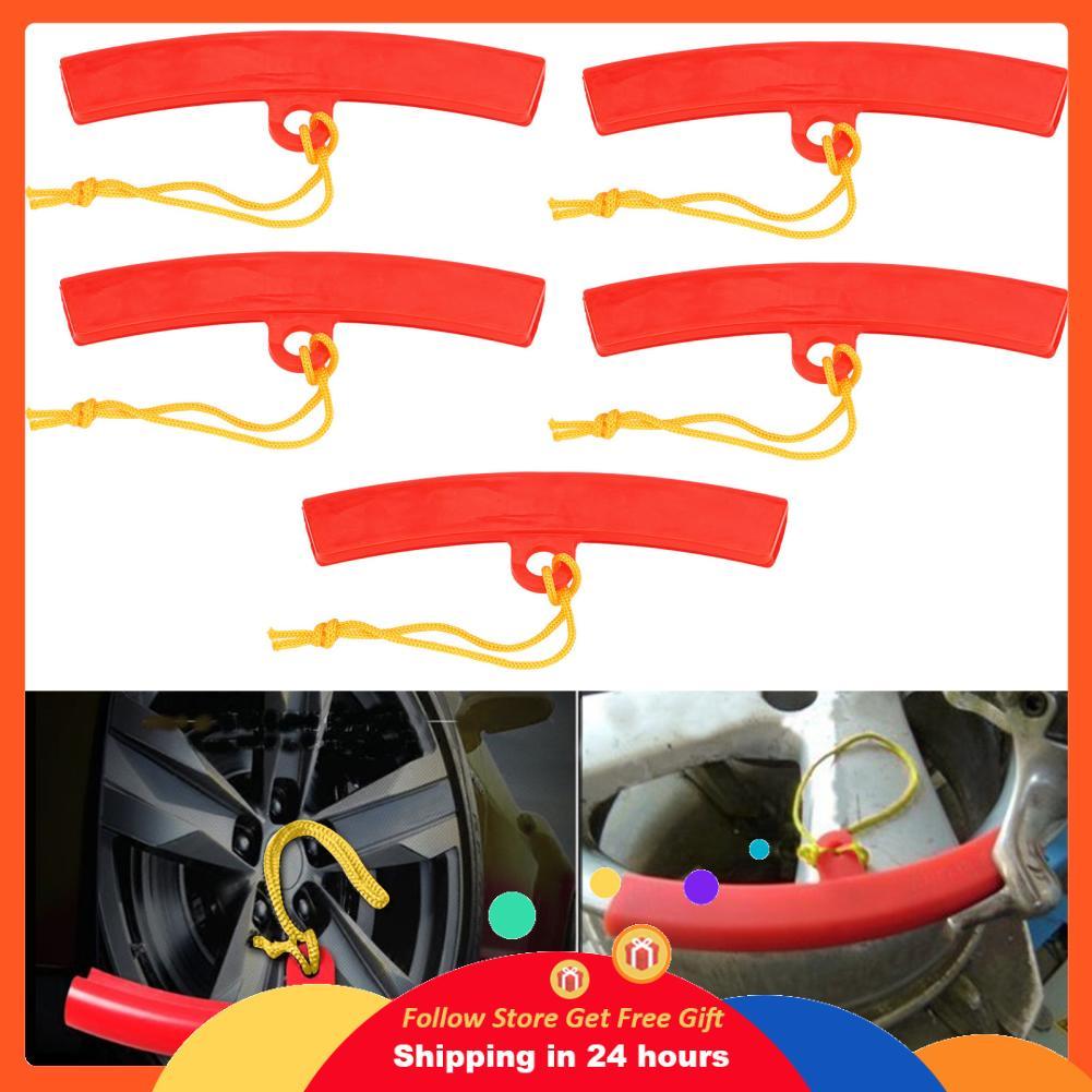 Skejnojj Skejnojj ทั่วไป 5 ชิ้นตัวเปลี่ยนยางยามป้องกันขอบยางสีแดงเครื่องมือเปลี่ยนล้อที่มีความยืดหยุ่นสากลเหมาะสำหรับรถจักรยานยนต์รถยนต์ Generic9zst1knqrh