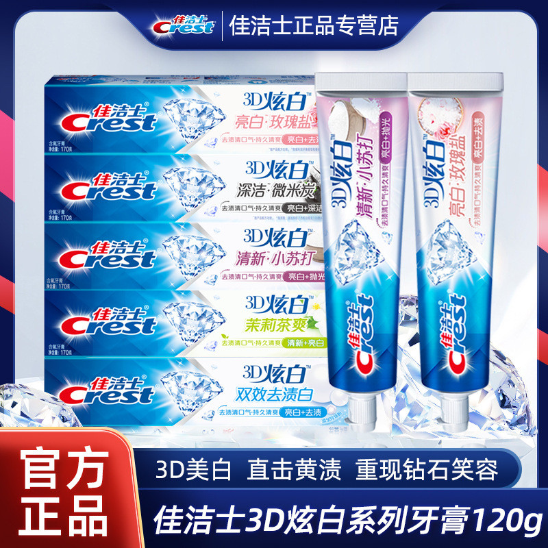 ยาสีฟัน Crest 3d dazzle ยาสีฟันสีขาว 3d dazzle ยาสีฟันสีขาว 120g (YHS)