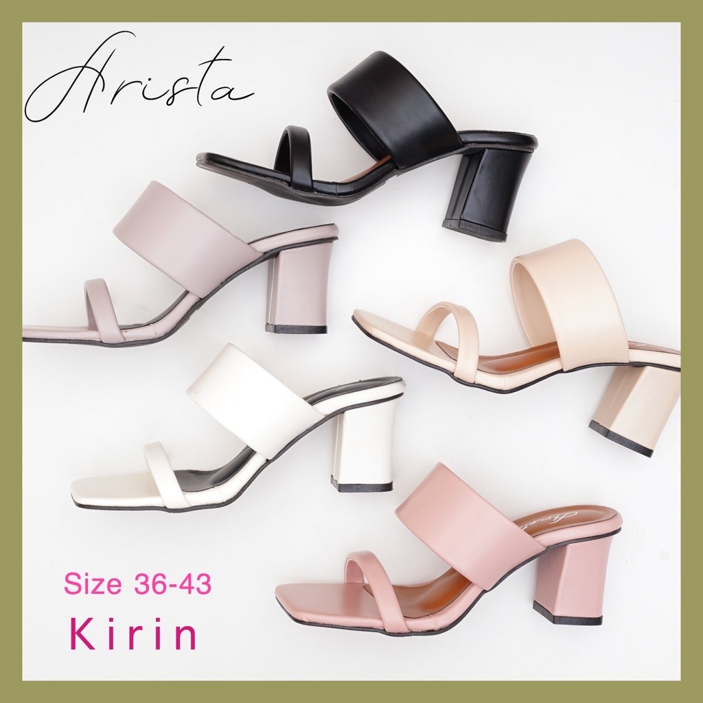 Arista ( 🇹🇭 Ready to ship) รองเท้าผู้หญิง ส้นสูง คาด2เส้นเรียบๆ ใส่เดินสบาย  รุ่น Kirin ( ART-035 )