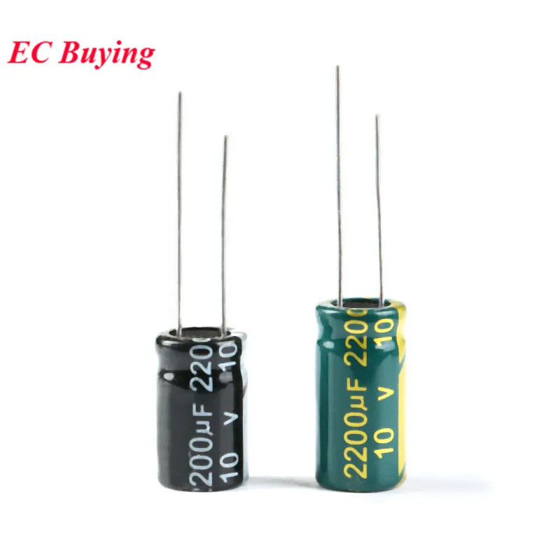 10pcs 10V 2200UF electrolytic capacitors 2200UF 10V 10x20 มม.10x17 มม.105C Radial ความถี่สูงความต้าน
