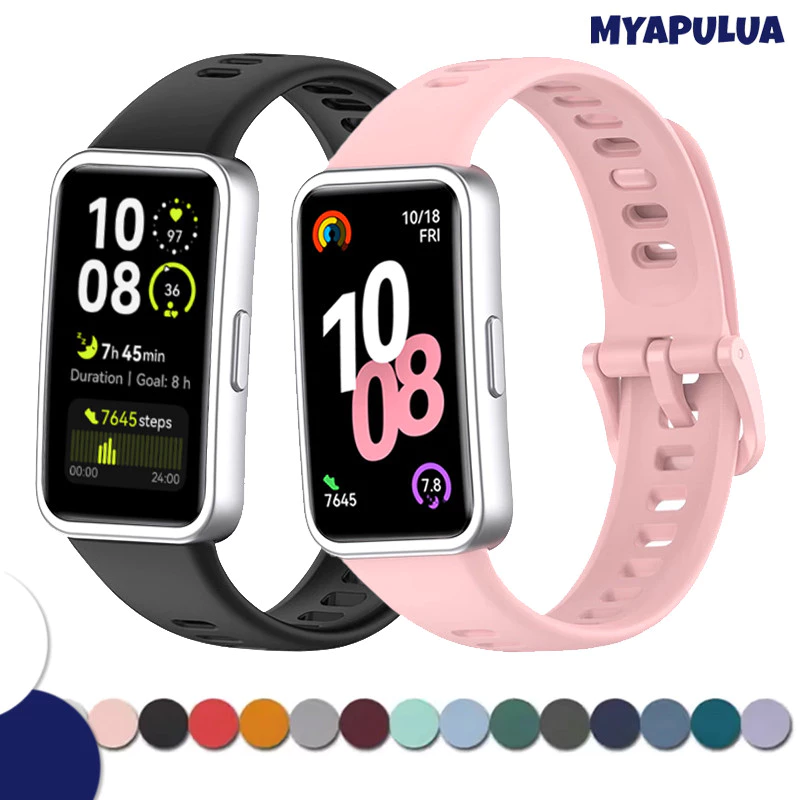 สายซิลิโคนอ่อนกีฬาระบายอาศ for Smartwatch Huawei Band 10 9 8/ NFC ยางเปลี่ยนสายรัดข้อมือปรับได้สายรัดข้อมือ สายรัดข้อมือ