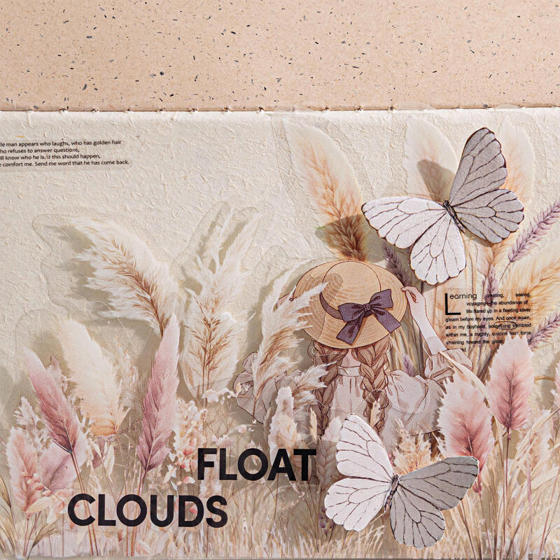 WEI 10 ชิ้น [Reed Whisper Series] สติกเกอร์ PET สีชมพู Dye Reed Chestnut Field Marsh Retro สไตล์ฉากตกแต่งภูมิทัศน์สําหรับ Scrapbooking Journal Planner เครื่องเขียน - รูปที่ 2