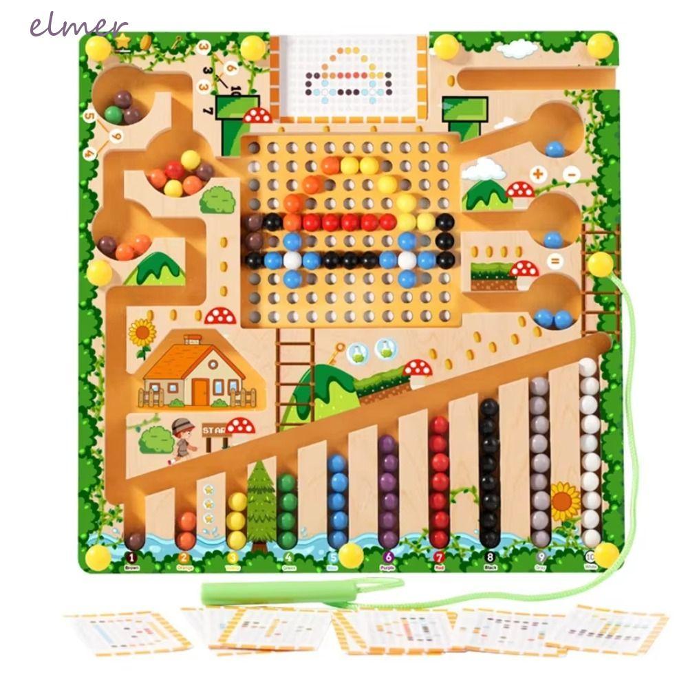 ELMER เด็กs ของเล่นฝึกสมาธิ, ไม้แม่เหล็กเกมตําแหน่ง, ของเล่นปริศนาการศึกษา Montessori ตลกจํานวนเขียน