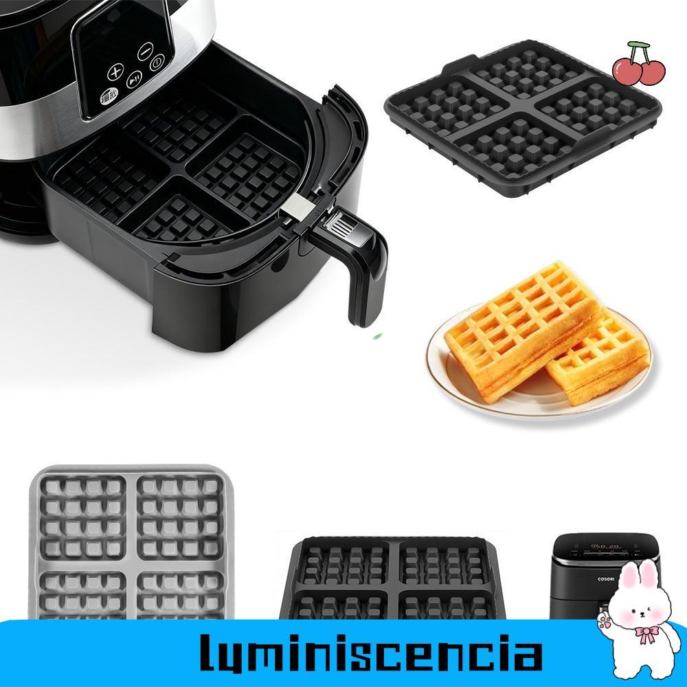 LUMINESCIA 1 ชิ้น Air Fryer เครื่องทําวาฟเฟิล,สแควร์นํากลับมาใช้ใหม่วาฟเฟิลเบเกอรี่แม่พิมพ์,ซิลิโคนว