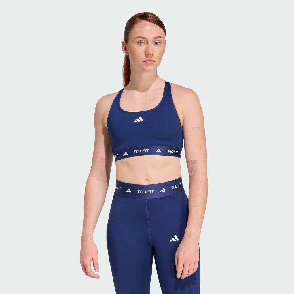 adidas Gym & Training บรา TECHFIT ผู้หญิง สีน้ำเงิน JZ4968 – โปรปัง