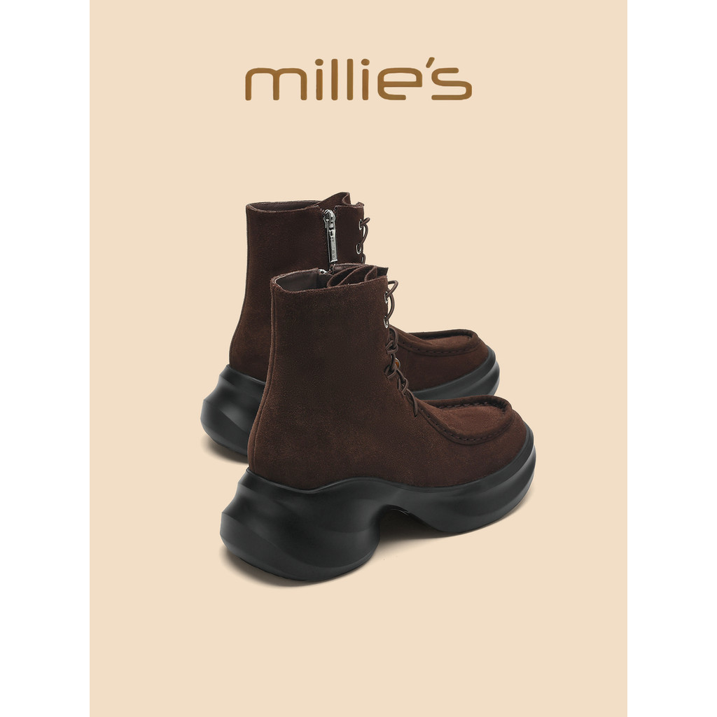 Millies Miaoli รองเท้ามาร์ตินบูทผู้หญิง คลาสสิก สไตล์เรโทรอังกฤษ แฟชั่นใหม่