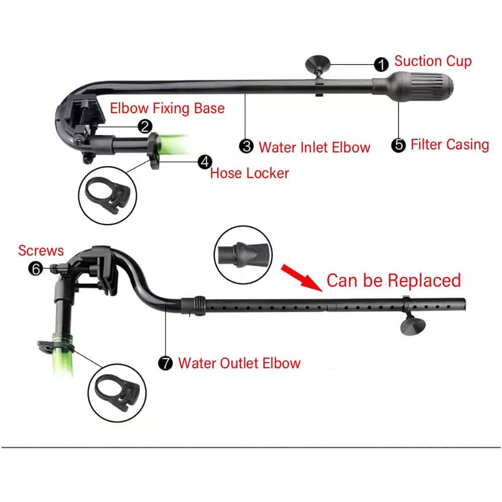 Aquarium Canister Filter Inlet Outlet, Fish Tank Filter Tube Aquarium External Canister Filter Water