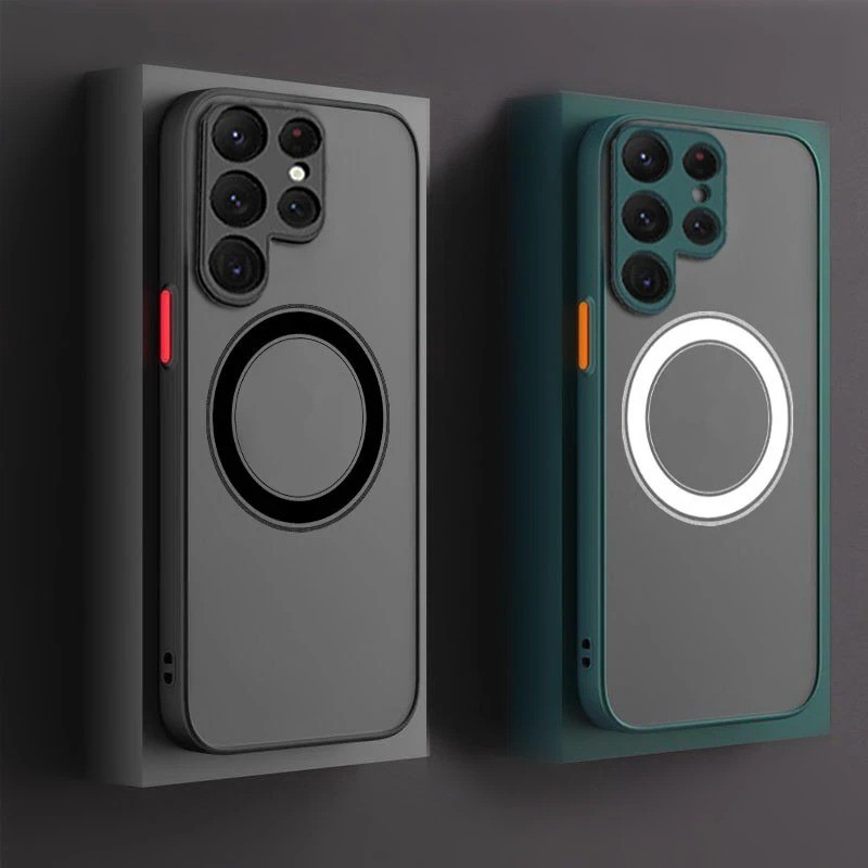 เหมาะสําหรับ Samsung S25 S24 S23 S22 เคสโทรศัพท์แม่เหล็ก A52 A53 A73 Matte Anti Drop Protection Sams