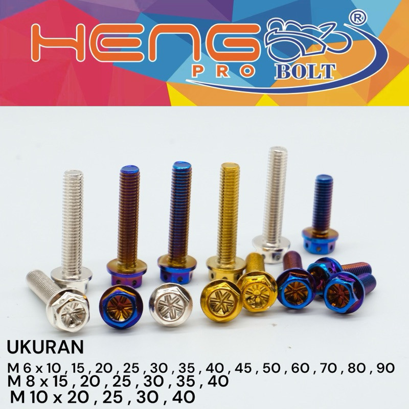 PROBOLT HENG FLOWER สแตนเลส สายฟ้า ขนาด 10 12 14 m6x10 m6x15 m6x20 m6x25 m6x30 m6x35 m6x40 m6x50 m6x