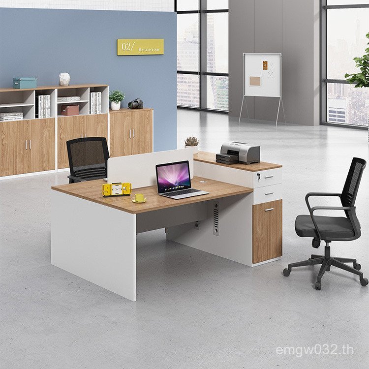 สํานักงานโมเดิร์น 4-Person Office 6-Bit Simple/Four-Bit โต๊ะพนักงานพนักงาน 2/เก้าอี้โต๊ะรวม VL5B
