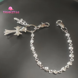 COD🚚ลูกปัดกลม ไม้กางเขน สตรีท ย้อนยุค โซ่กางเกง โซ่เอว ฮิปฮอป-Trinketss