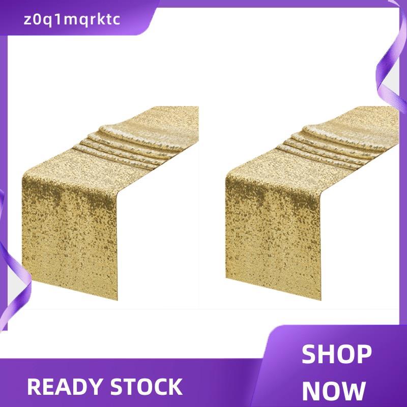 z0q1mqrktc 2 แพ็คเลื่อมตาราง Runner Gold 30.5 X 275 ซม.Glitter Gold ตาราง Runner สําหรับปาร์ตี้, งาน