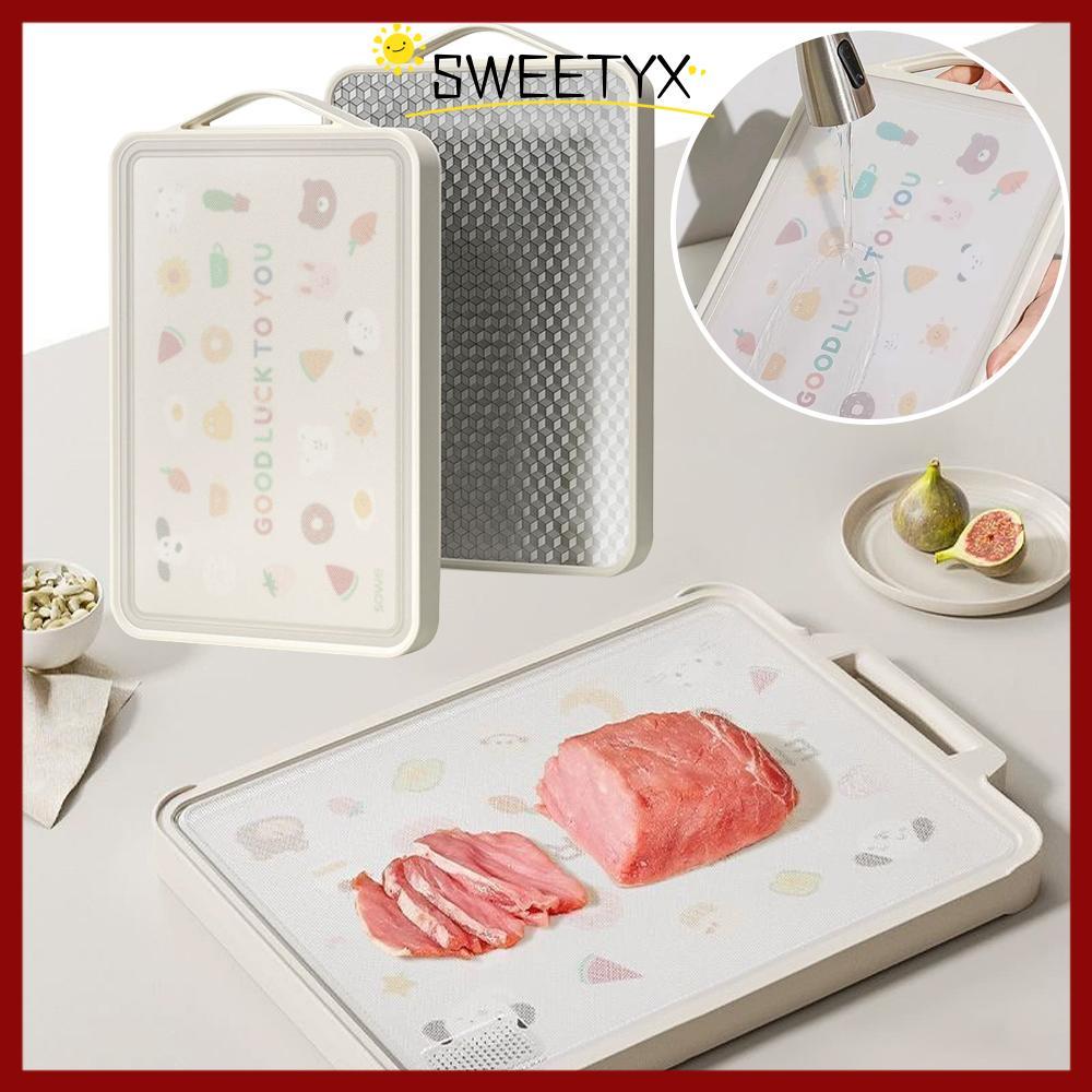 เขียง SWEETYX, เขียงสแตนเลสกันโรคราน้ําค้าง, กระดานเหนียวสองด้านเกรดอาหารมัลติฟังก์ชั่นสําหรับห้องครัว
