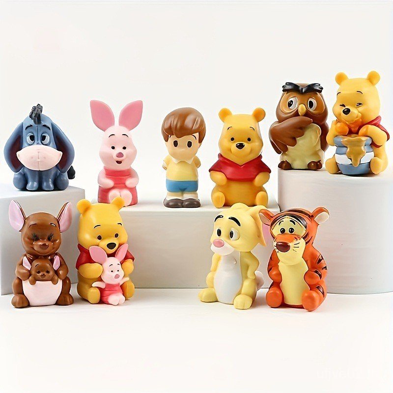 ⭐⭐10 Winnie the Pooh Family Portrait Figures Model Tigger Toy Piglet Eeyore Doll Christmas Gift⭐⭐