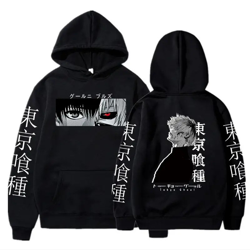 อะนิเมะTokyo Ghoul Ken KanekiมังงะHoodie Pulloversเสื้อแขนยาวKen Kanekiการ์ตูนลําลองแฟชั่นPulloverเส