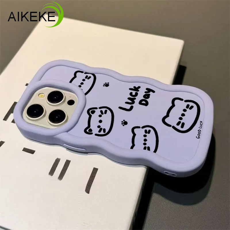 สายน่ารักแมว 3D Wave เคสโทรศัพท์สําหรับ OnePlus 13 12 12R 11 11R 10R 9R 8T 7 Pro 7T Plus 6 6T 5G 4G Macaron Matte ปกหลังการ์ตูนคู่สีทึบกันกระแทกปลอกนุ่ม - รูปที่ 5