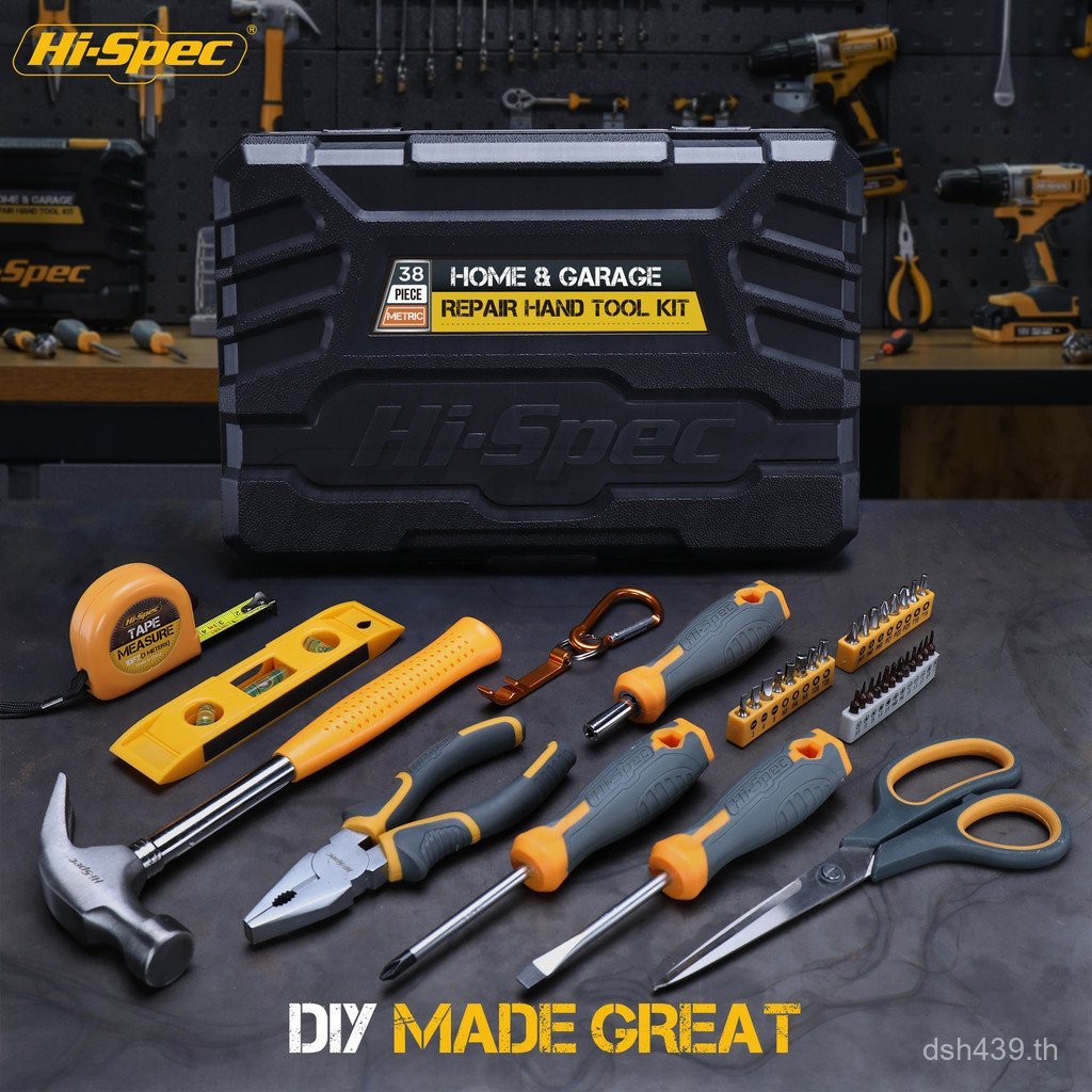Hi-Spec เครื่องมือชุดของขวัญคีมไขควงกล่องเครื่องมือในครัวเรือนค้อน 38 ชุดเครื่องมือ 5Y3P