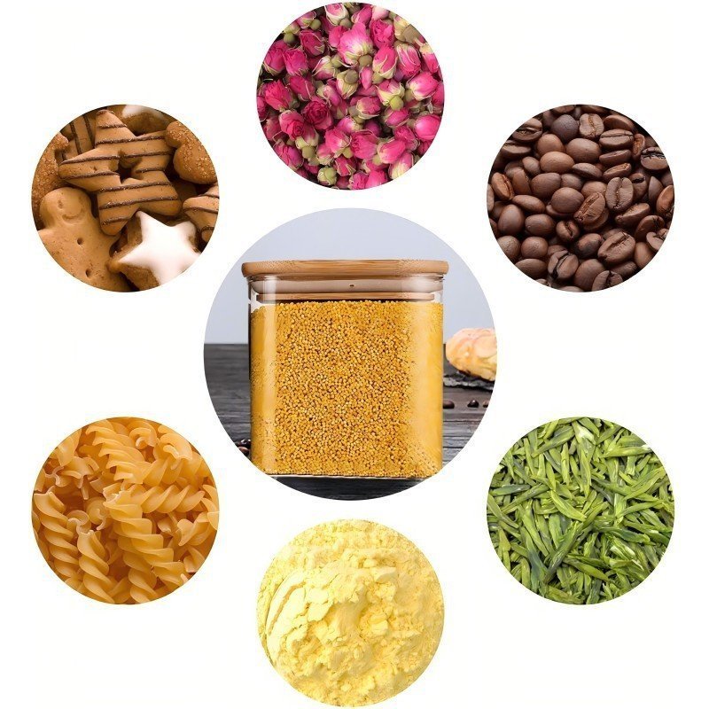 Moisture-Proof Whole Grain Food Grade Square Sealed Jar High Borosilicate Household Storage Jar แก้ว