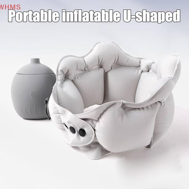 (wms) 1ชิ้นใหม่พองรูปตัวยูหมอนหมอนคอหมอนสนับสนุนคอหมอนเดินทางแบบพกพาปากมดลูกรูปตัวยูหมอน