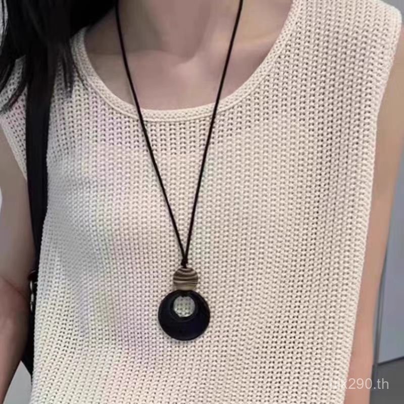 สร้อยคอยาว_obsidian_ออกแบบเกาหลีหรูหราสำหรับฤดูร้อน POH7