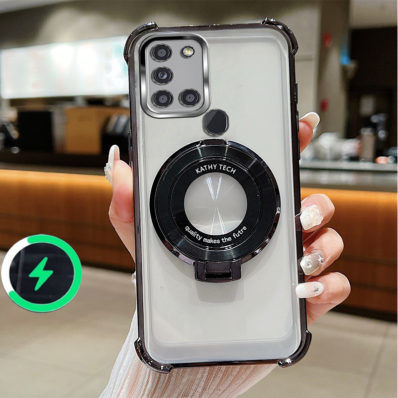 เหมาะสําหรับ Samsung A21S A31 A20S เคสโทรศัพท์สี่มุม anti drop CD ที่วางโทรศัพท์โปร่งใส soft shell 025