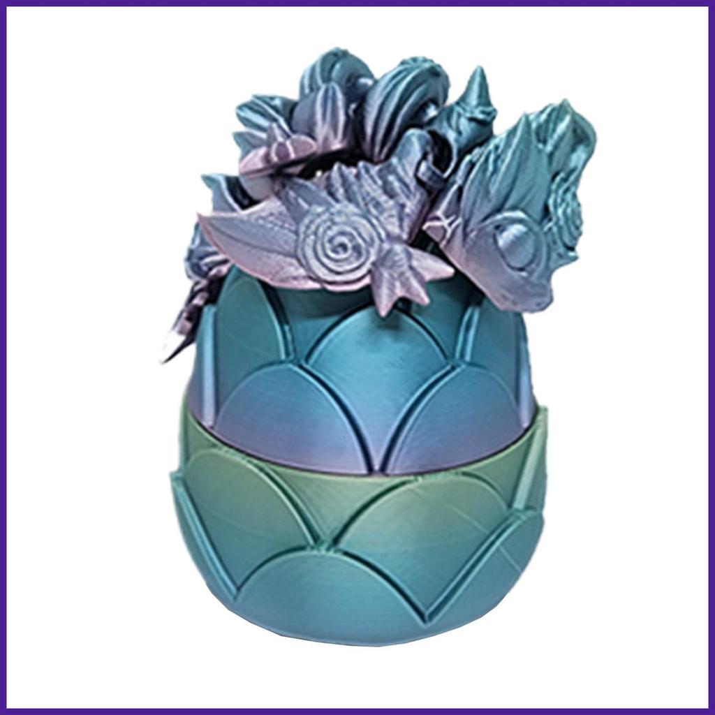 3D พิมพ์มังกรไข่ 3D พิมพ์ Full Articulated Dragon ในไข่ 4.5 นิ้วที่สวยงาม Fidget Articulation Dragon