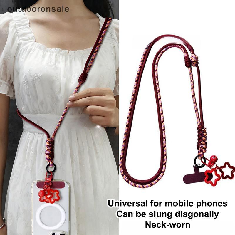 [outdoorsale] เชือกเส้นเล็กโทรศัพท์ถักสายสะพายไหล่ยาวปรับกีฬากลางแจ้งเชือกปีนเขาป้องกันการสูญหายคอสา