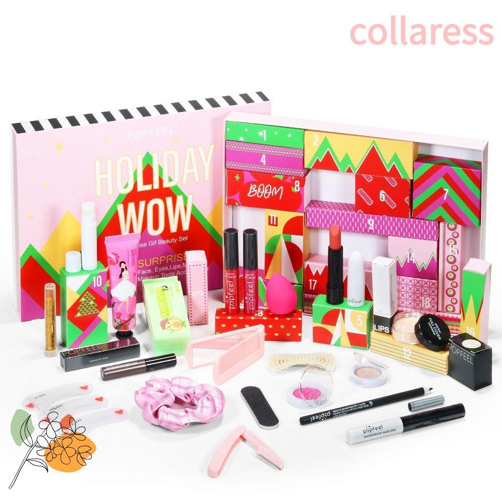 COLLARESS Xmas Gift Box, Makeup Gift Set Cosmetics Makeup Advent Calendar, Funny 24 Days Calendar Bo