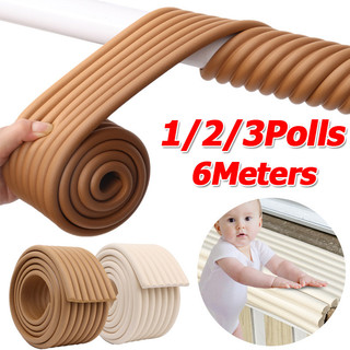 2M/Roll Thickened Anti-collision Table Edge Sponge Sticker / Furniture Corner Protector Foam Strips