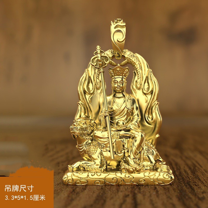 จี้พระพุทธรูป Jizo King แบบสามมิติ สไตล์ Jiuhua Mountain เครื่องประดับสร้อยคอมีความโดดเด่น เหมาะสำหร