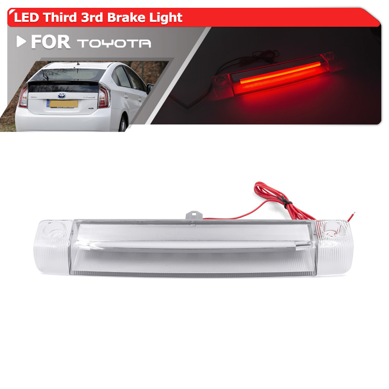 1x Led High-Mount Brilliant Red ไฟเบรคที่สามสีขาวไฟวิ่งสําหรับ Toyota Prius Hybrid 09-15 Prius CV 4R