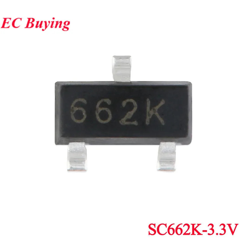 100 ชิ้น/5 ชิ้น SC662K 662K SC662K-3.3V SOT-23 250mA Low Dropout แรงดันไฟฟ้าชิป IC