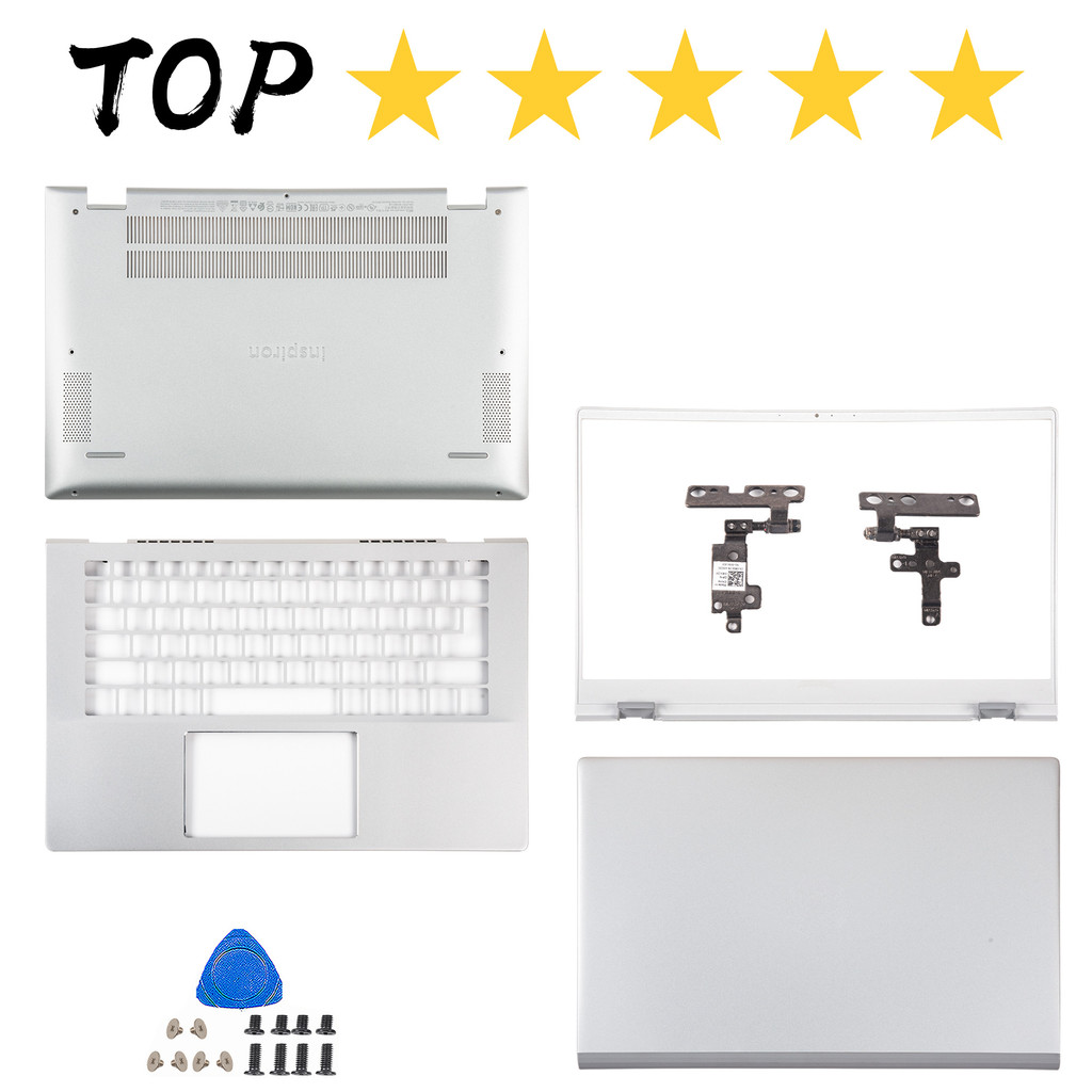 สําหรับ Dell Inspiron 14 5401 5402 5405 5408 5409 P130G ปกหลัง 0WK1KG Bezel Palmrest บานพับด้านล่าง