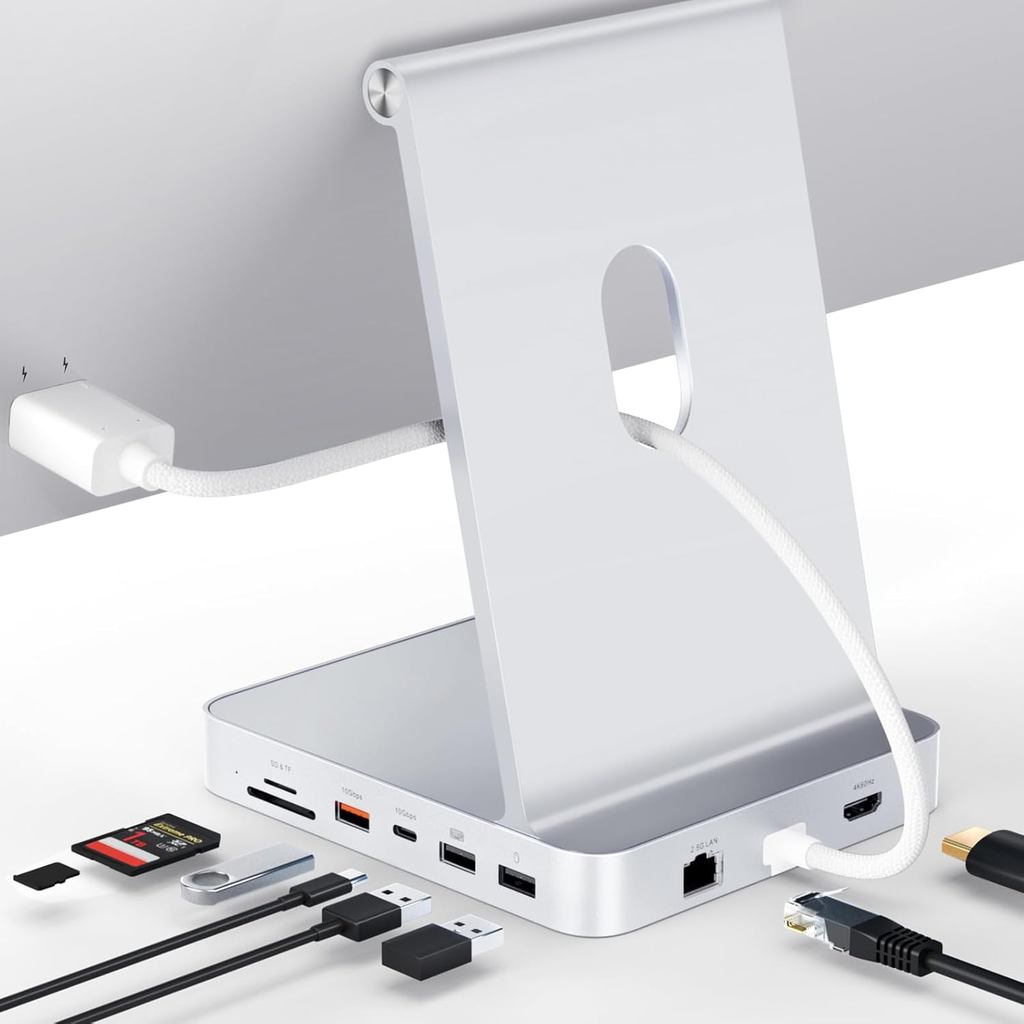 Minisopuru iExpandMate DS802PRO iMac Accessories with 4K@60Hz HDMI, USB C Charging, 2.5GbE, 4TB M.2 