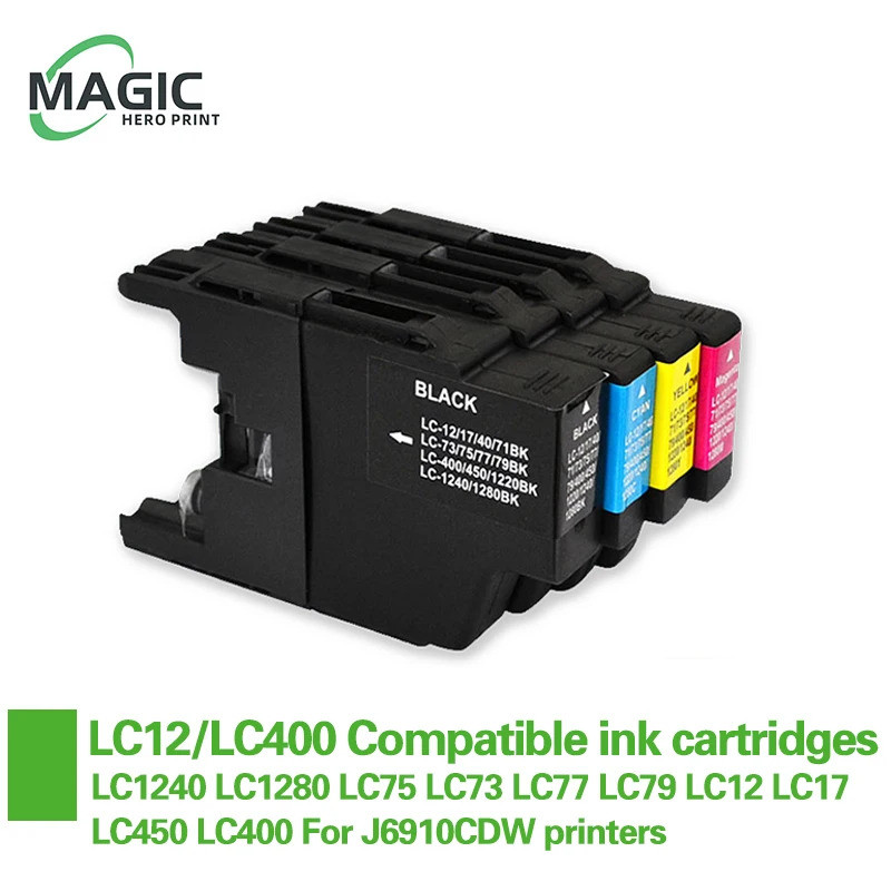 ตลับหมึกที่รองรับ LC1240 LC1280 LC75 LC73 LC77 LC79 LC12 LC17 LC450 LC400 สําหรับ J6910CDW เครื่องพิ