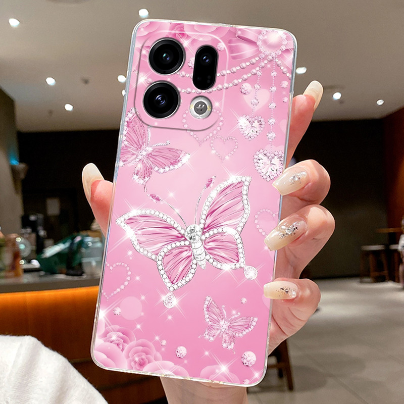 เคสโทรศัพท์สําหรับ OPPO Find X9 / Find X9 Pro ดอกไม้ผีเสื้อป้องกันปลอกบางซิลิโคนอ่อนนุ่มโปร่งใส TPU Cover ราคา ถูกที่สุด ดีลบีเคเค แกลเลอรีภาพที่ 2
