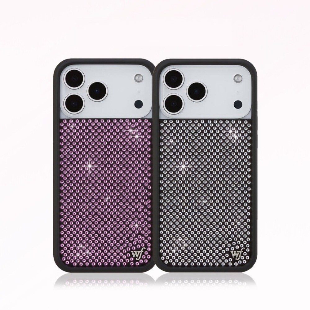 Sparkling Series Diamond-Studded คริสตัล-Encrusted ซิลิโคน Wildflow เคสโทรศัพท์สําหรับ IPhone 17 12 16 15 14 13 Pro Max 16 Plus 17 Air WF Diamond-Studded กันกระแทกปกหลัง
