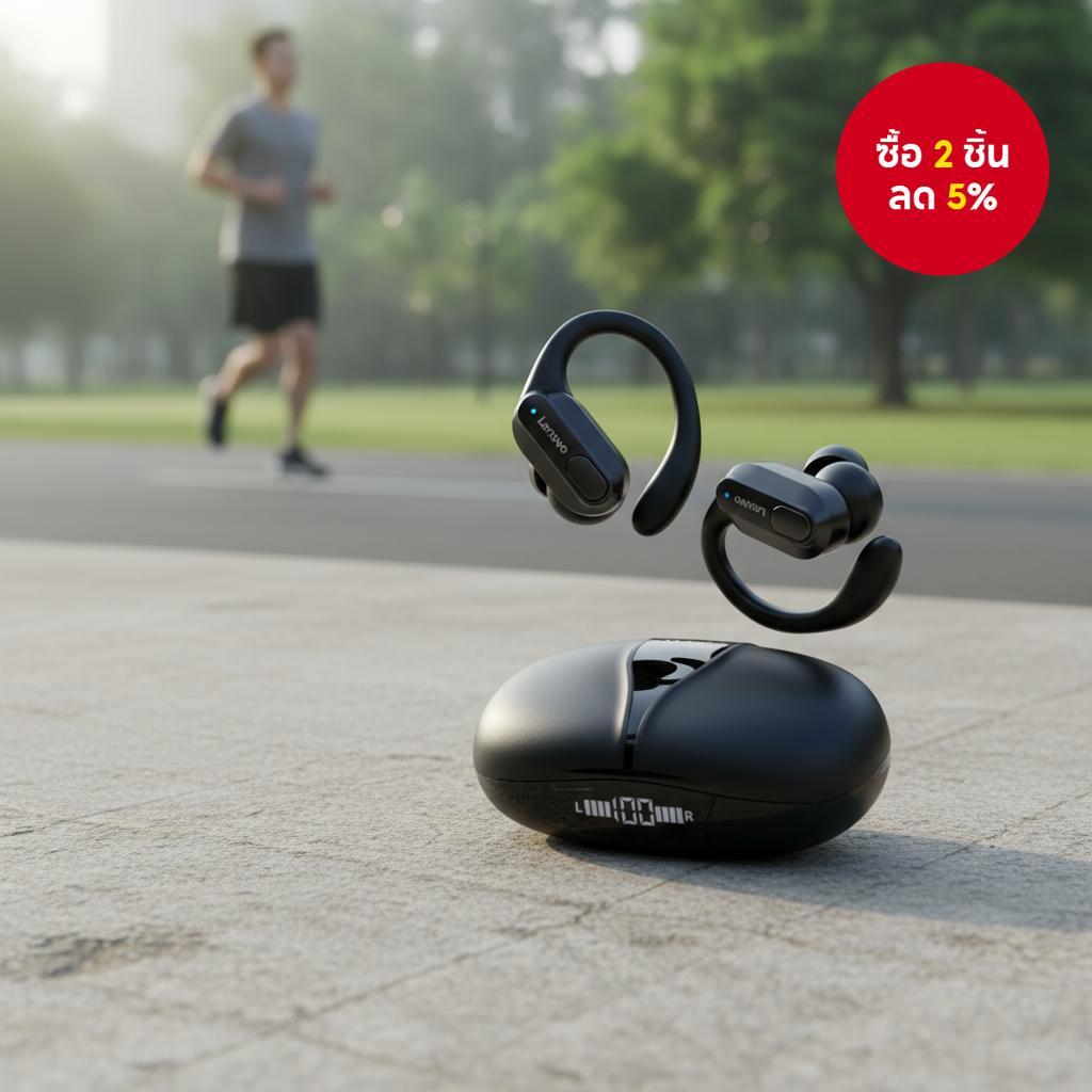 หูฟัง Lenovo XT80 ไร้สายบลูทูธ 5.3 TWS HiFi แสดง LED พร้อมไมค์ สําหรับกีฬา