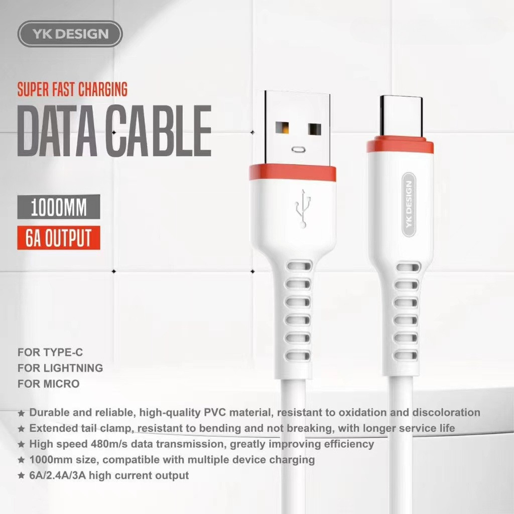 YK-S02 สายชาร์จเร็ว Type-C สายชาร์จ ยาว1m สายเคเบิล สายชาร์จพร้อมกล่อง