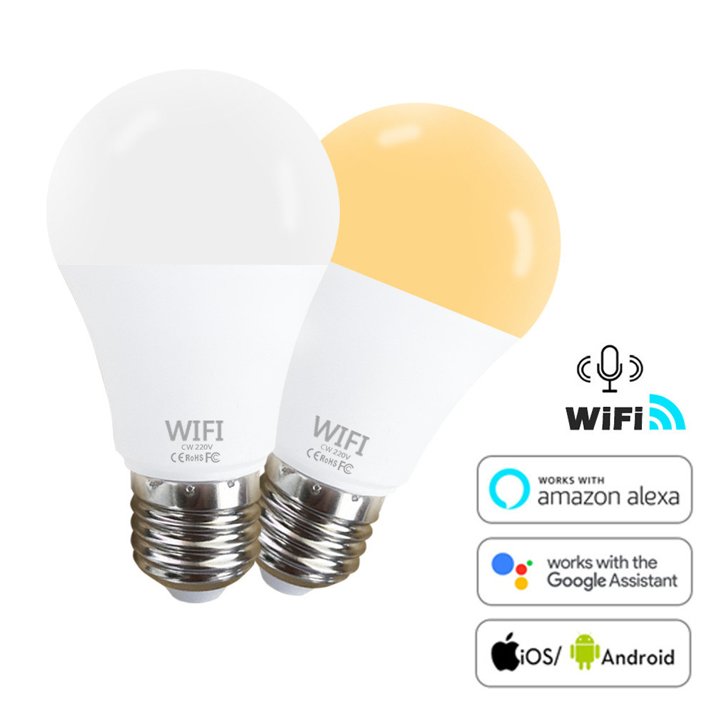 หลอดไฟ WIFI ขายตรง wifi Smart Bulb alexa Smart Voice Bulb Light e27 Screw ReadyStock