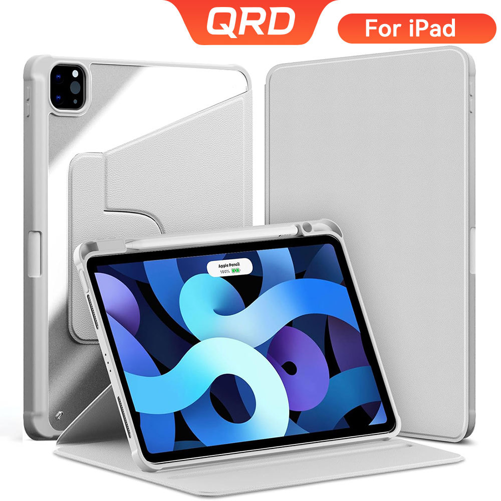QRD เคสหมุนได้สําหรับiPad (A16) 11th/10th Gen air 4/5 10.9 air 6 11 M2 M3 7th 8th 9th 10.2 mini 6 7