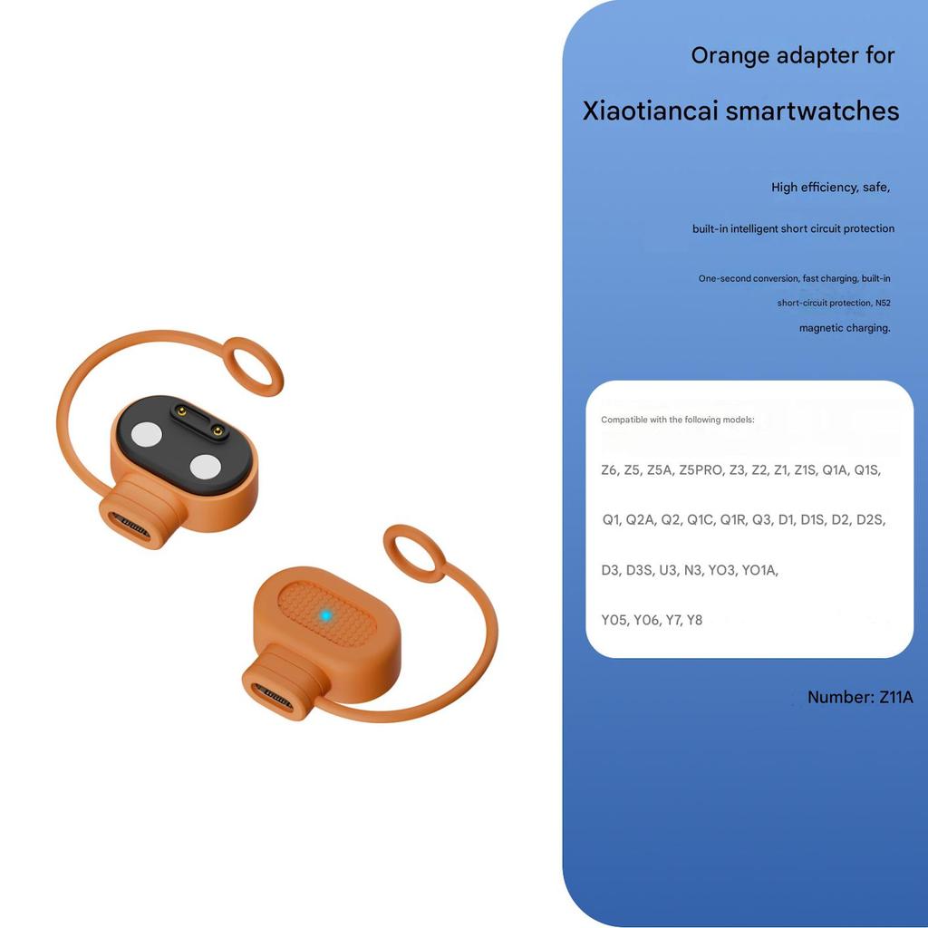 ประกอบด้วย N52 Magnetic Xiaotiancai Smartwatch Adapter พร้อมสายซิลิโคนป้องกันการสูญเสียสําหรับ Xiaot
