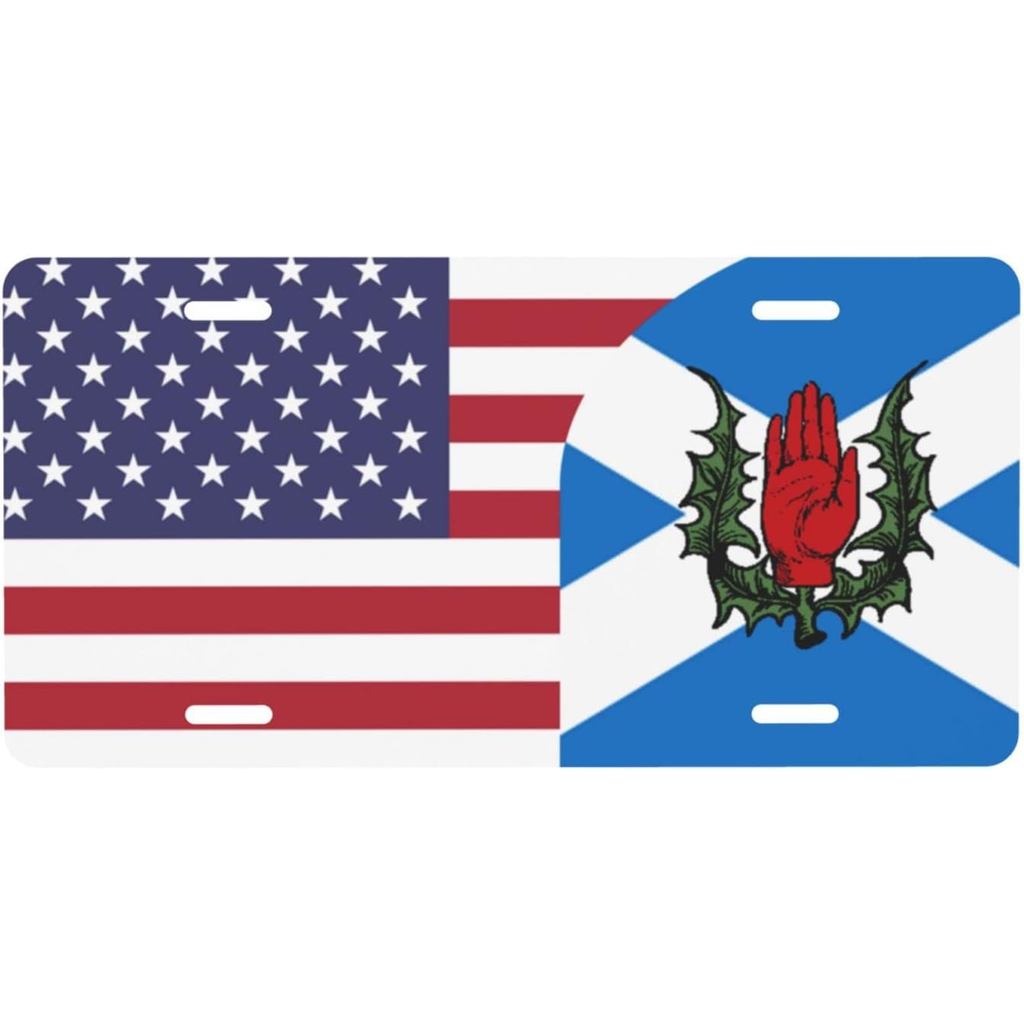 Ulster Scosts สหรัฐอเมริกาธงส่วนบุคคลป้ายทะเบียนอลูมิเนียมด้านหน้าเหมาะสําหรับเล่นกลางแจ้ง 6 X 12 นิ