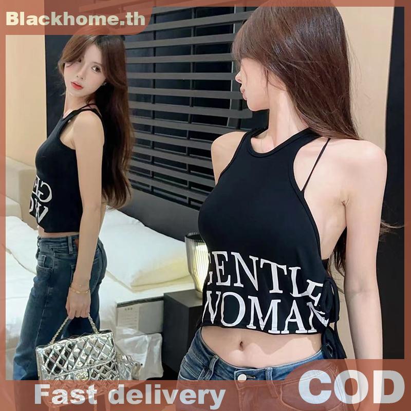 Camisole สายคล้องหลังสำหรับผู้หญิง สไตล์สตรีทแวร์ เซ็กซี่ พิมพ์ลายไม่สม่ำเสมอ แขนกุดแบบSlim-fit - รูปที่ 5
