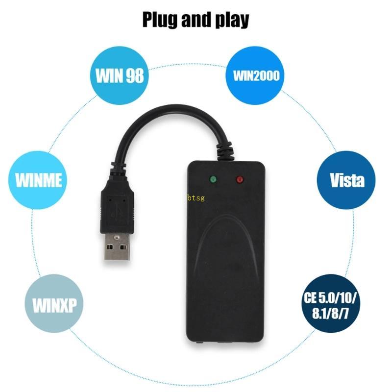 Btsg พอร์ตคู่เดี่ยว USB2 0 56K Voice Fax Data โมเด็มภายนอกสําหรับ Win 7 Win 8 10